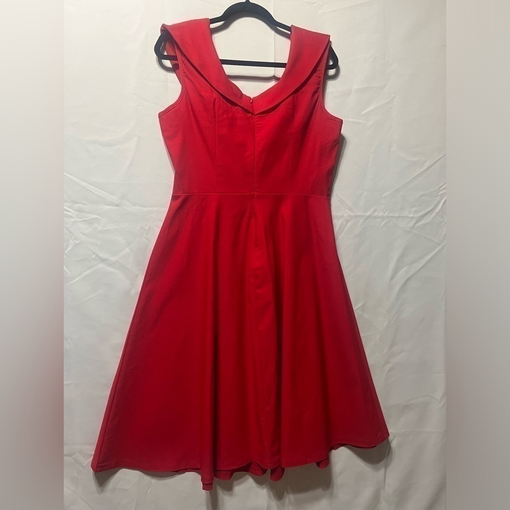 MUXXN RED 1950’ RETRO SWING DRESS SIZE 2XL - Picture 3 of 9